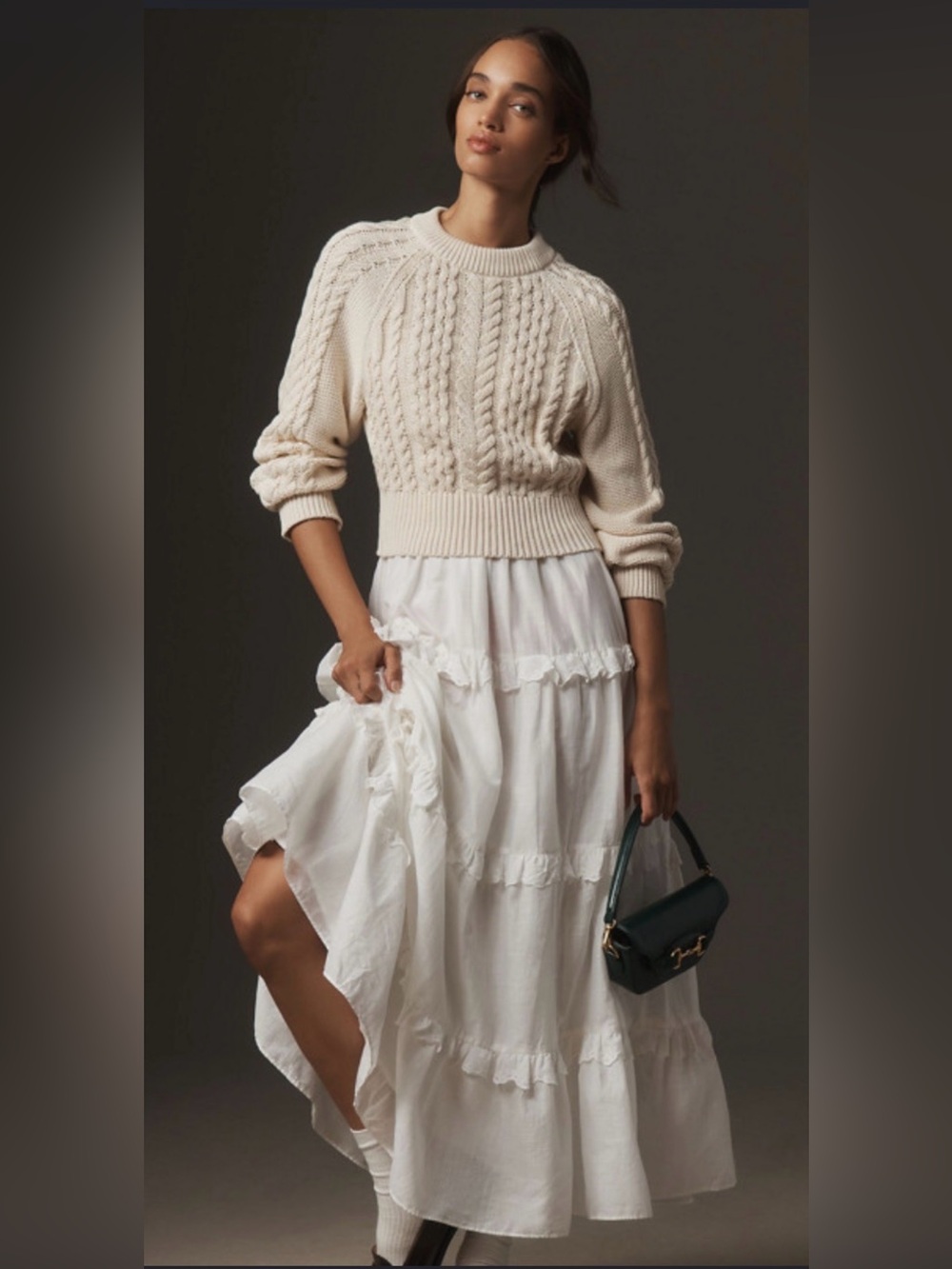 Anthropologie Twofer Jumper Tiered Ruffle Maxi Dress